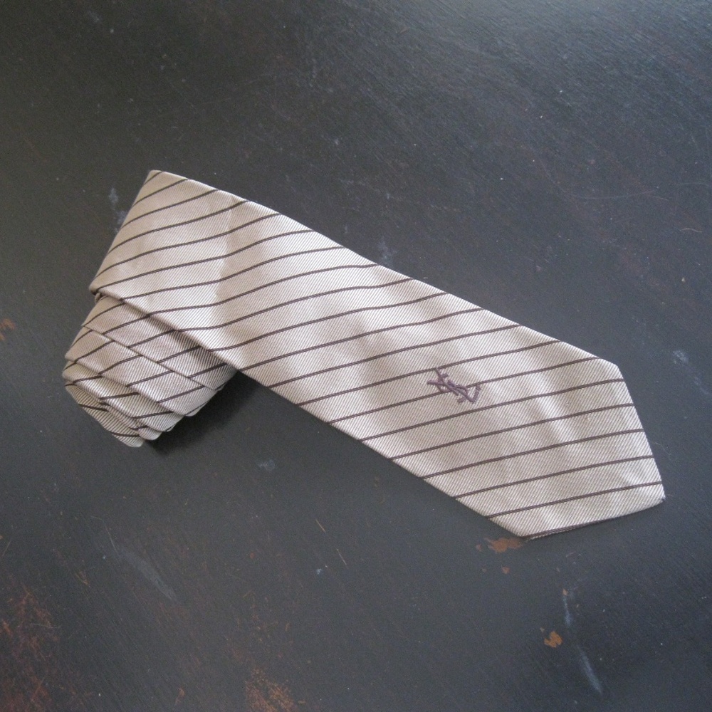 Vintage Yves Saint Laurent tie, lt. brown, OS